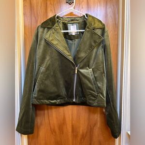 Moss Green Faux Suede Jacket LC Lauren Conrad Size L